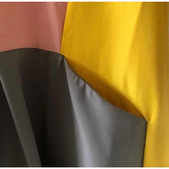 NWOT BlOGGER Fav SHEIN Pink, Yellow, Gray colorblocked dress - Picture 11 of 12